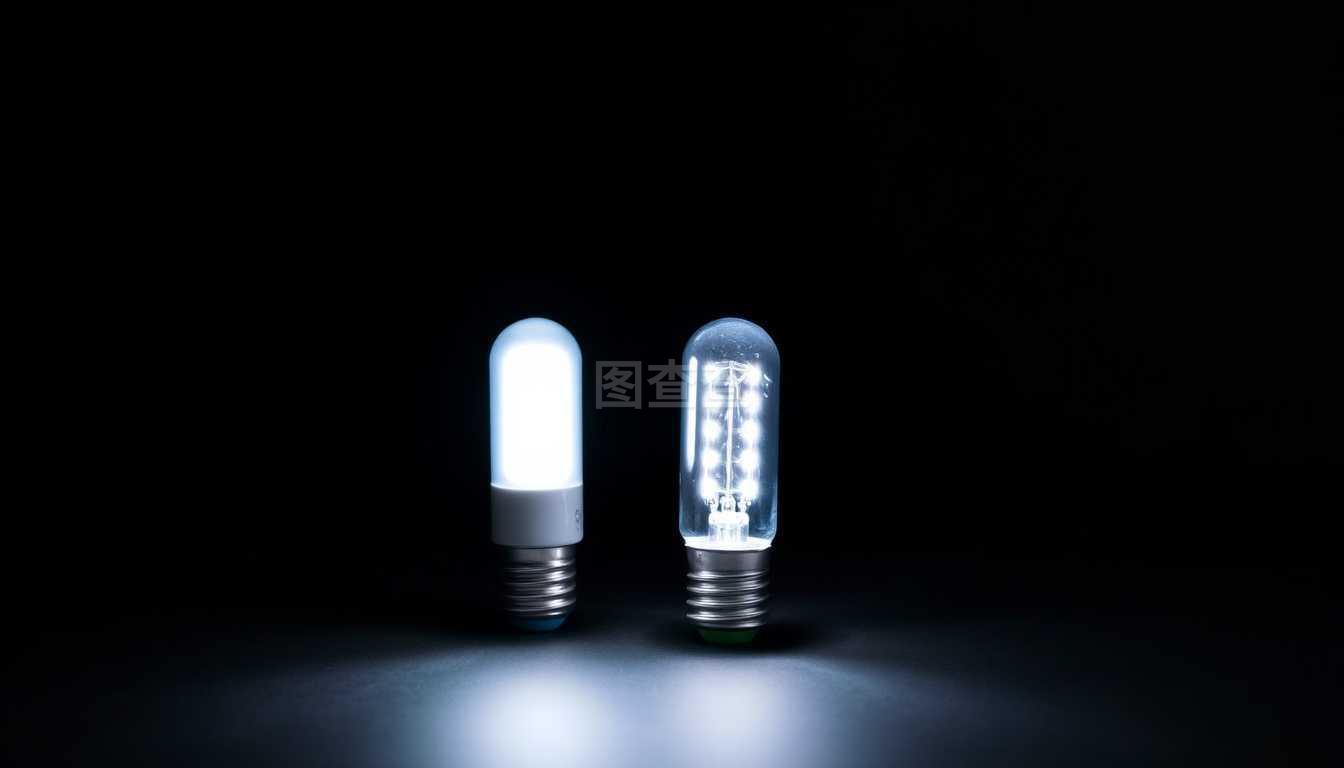 黑色背景的三种led灯